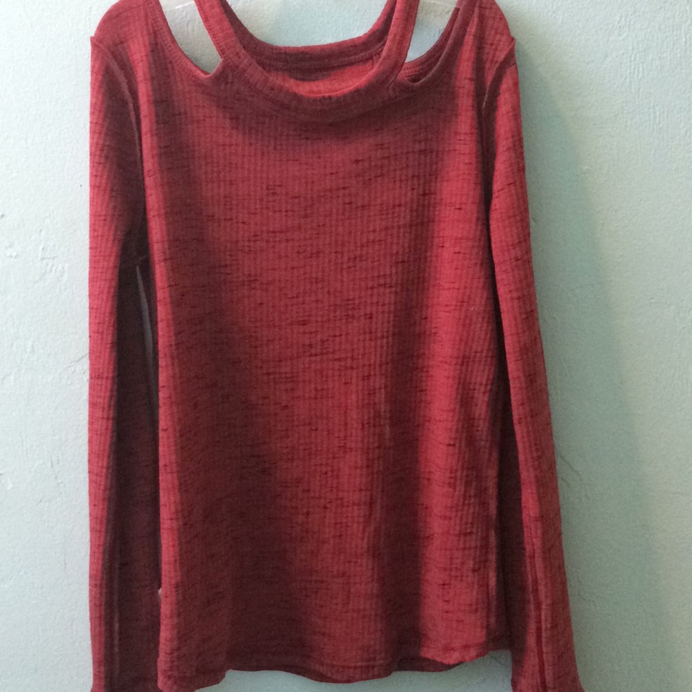 Burgundy off the shoulder top